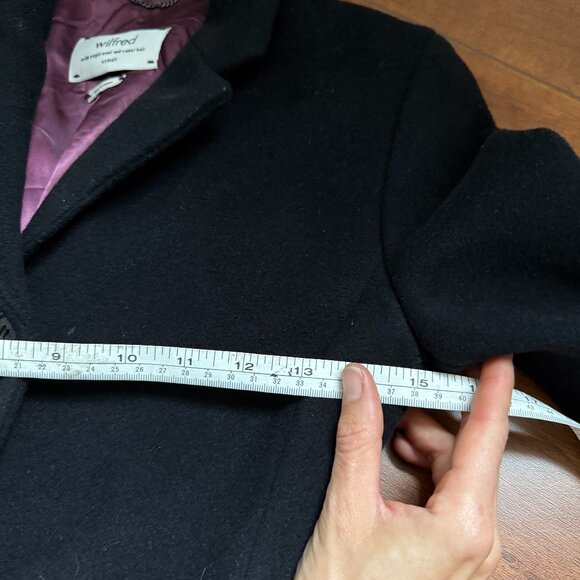 Aritzia Wilfred Womens Black Wool Pea Coat Sz XS - Picture 3 of 7